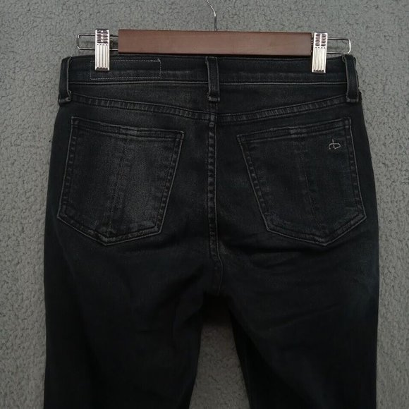 rag & bone Jeans Womens 25 Black Low Rise Skinny‎ Ripped Distressed Capri Denim - Picture 9 of 14